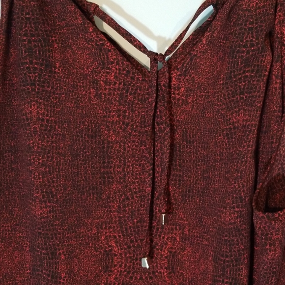 Penningtons red and black pattern tank top 1X - Picture 3 of 12